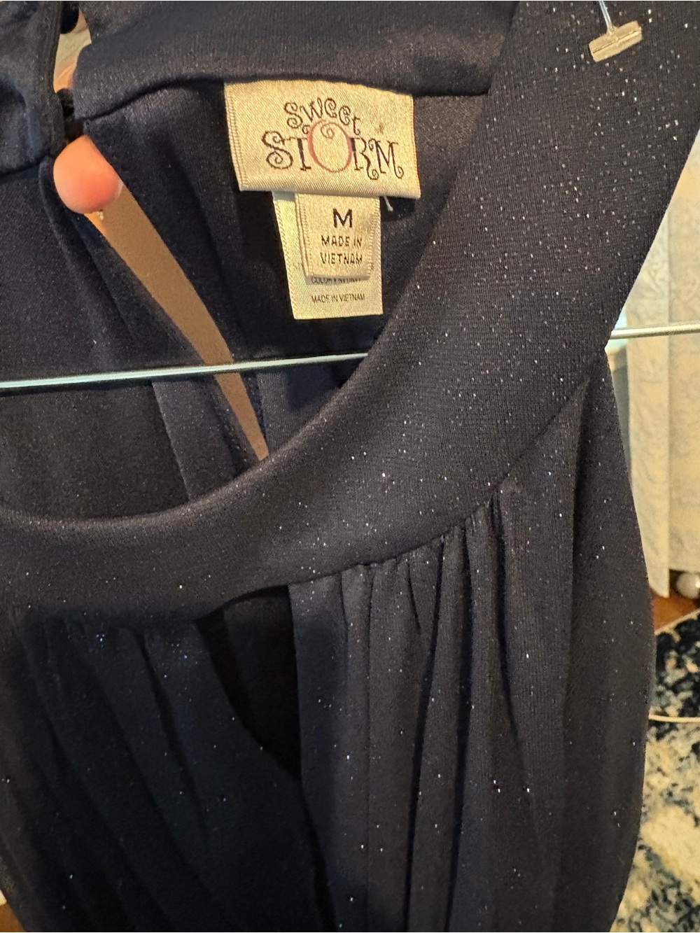 Sweet Storm Navy Sparkle Keyhole Maxi Dress - Picture 7 of 7